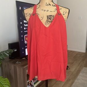 Lily White Sleeveless V-Neck Racerback Top